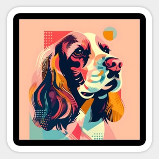 70s Sussex Spaniel Vibes: Pastel Pup Parade Sticker